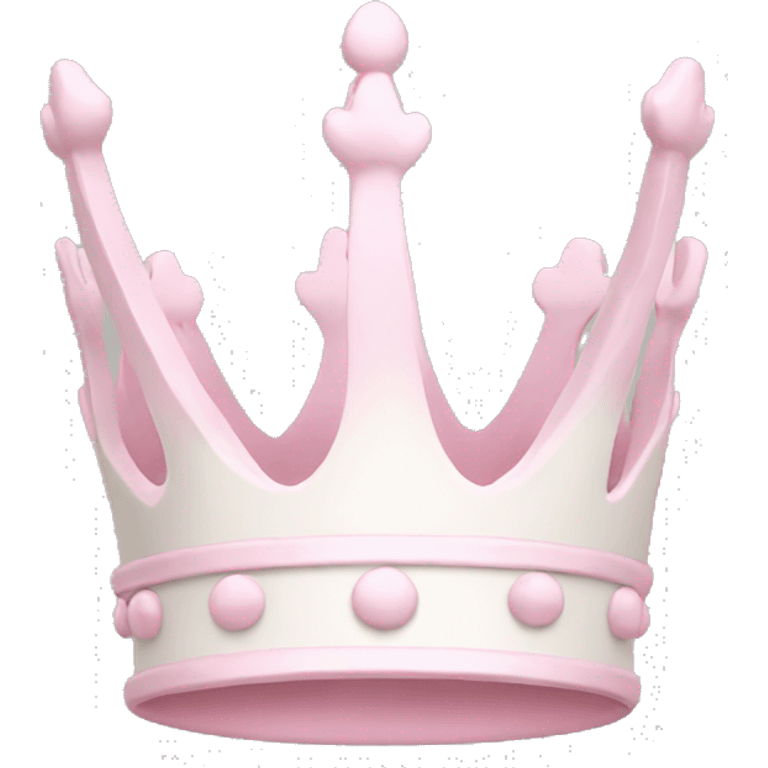 White and pastel pink crown emoji