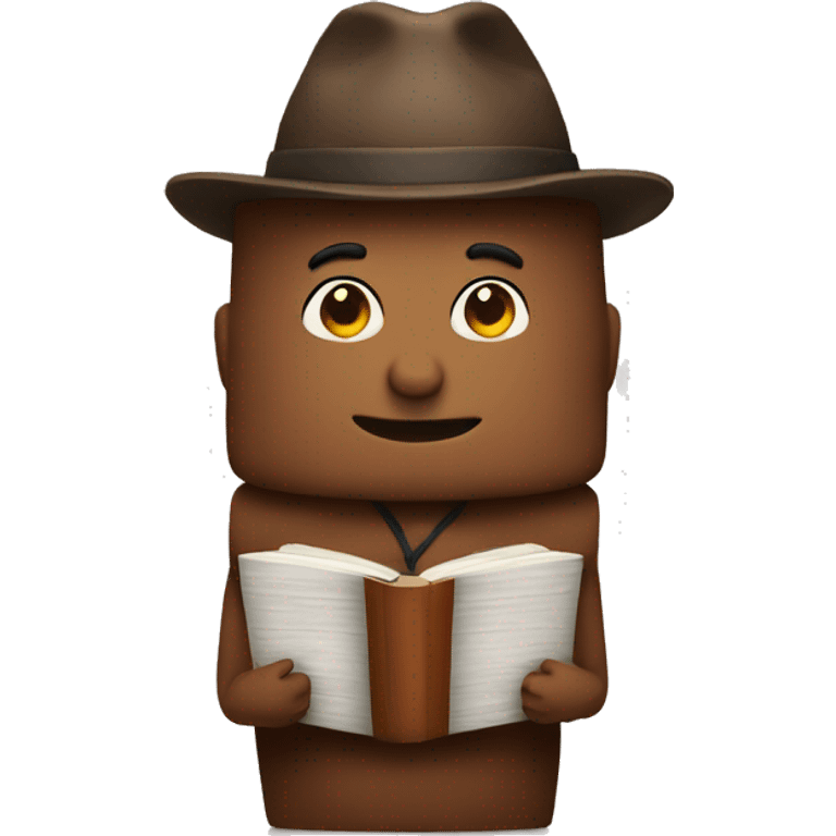 Brown chest with  books emoji