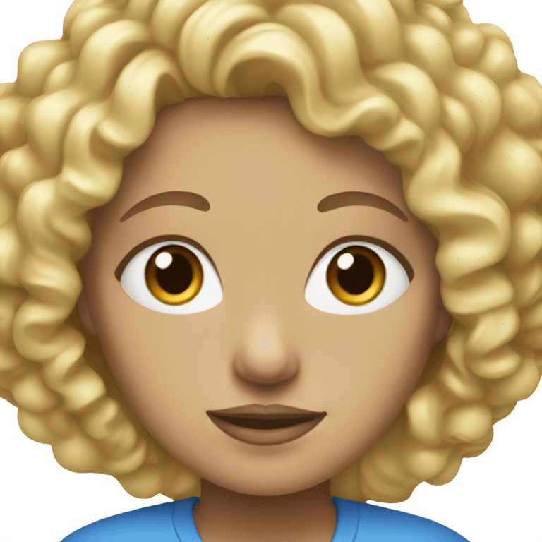 blonde curly hair blue eyes woman emoji