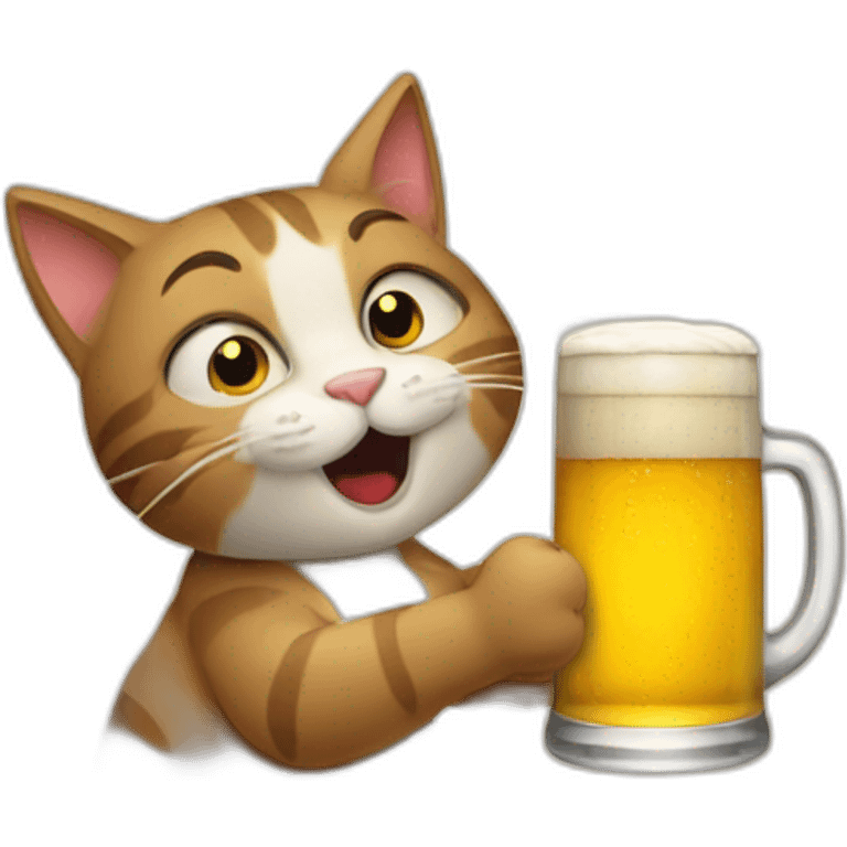 a cat drinking a beer emoji