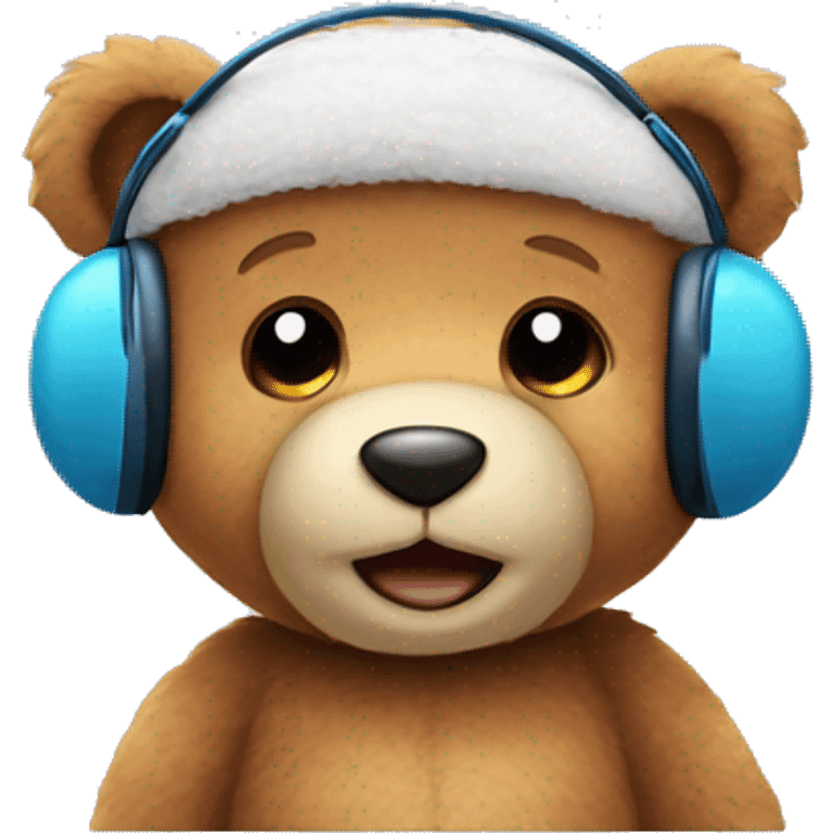 teddy bear with earmuffs  emoji