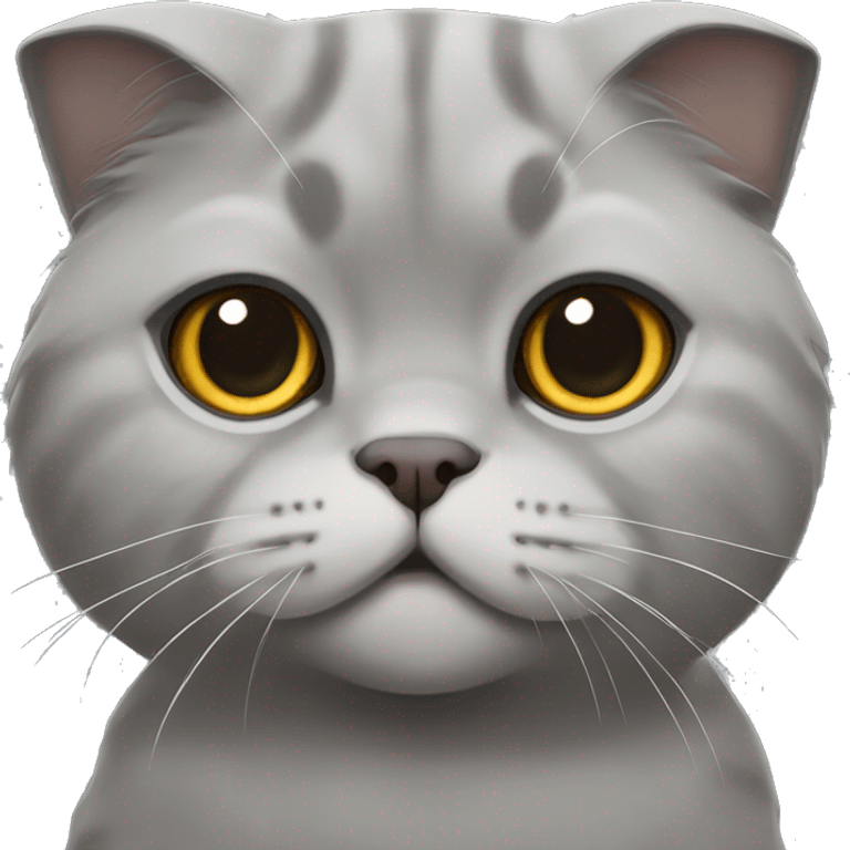 Grey Scottish fold cat  emoji