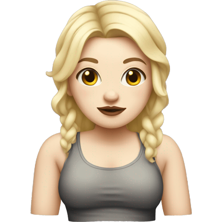 Fat blonde pale girl with tattoos emoji