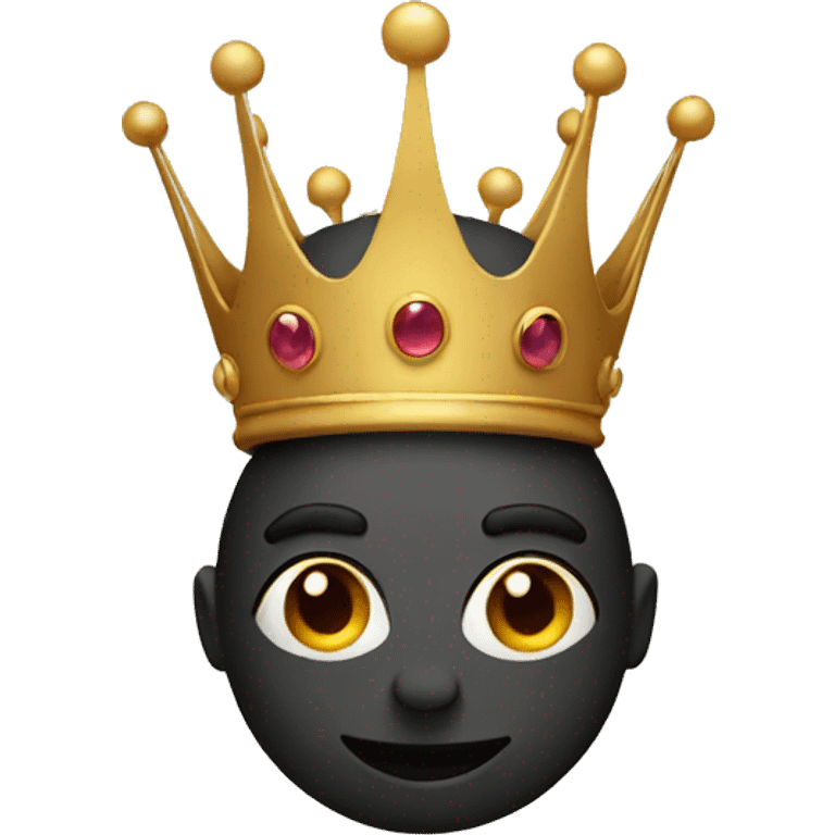 black emoji face with crown emoji