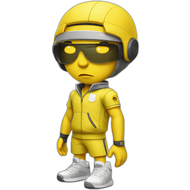 cyberpunk yellow tone dude in tennis uniform emoji