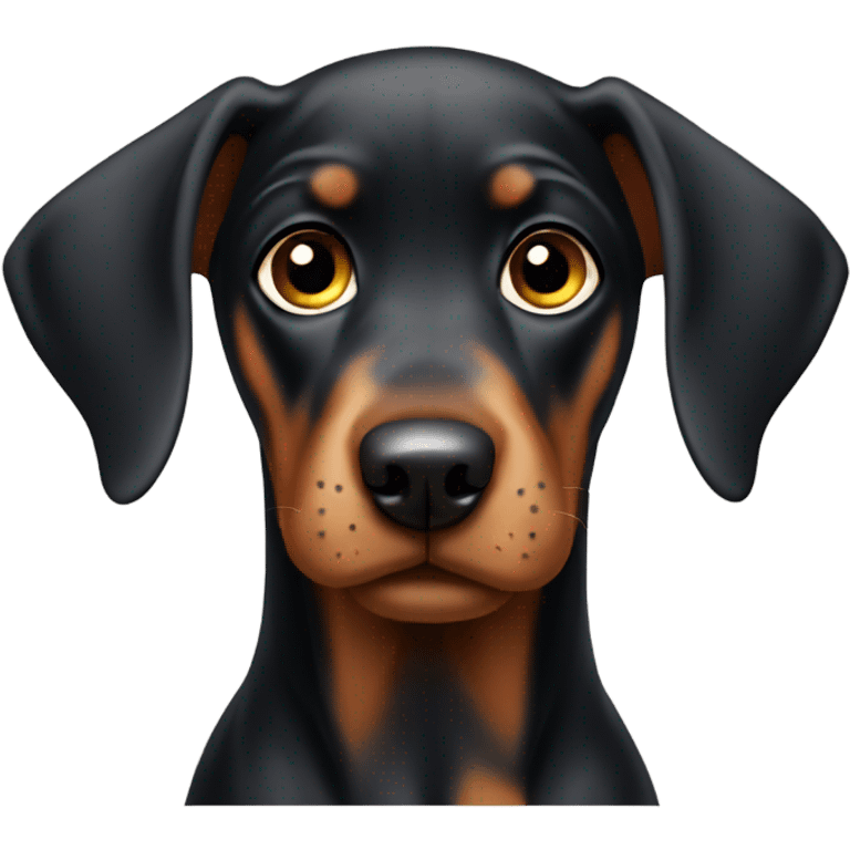 Doberman puppy with big sad eyes emoji