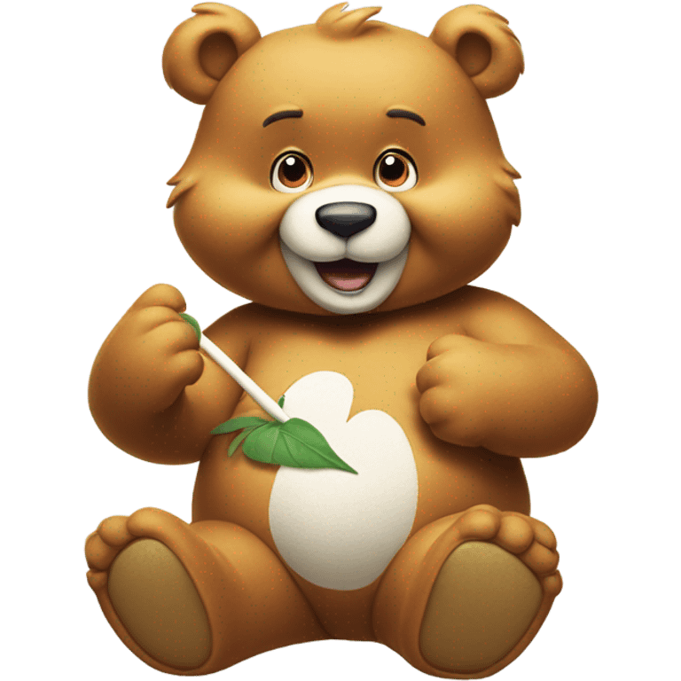 Care bear with joint emoji