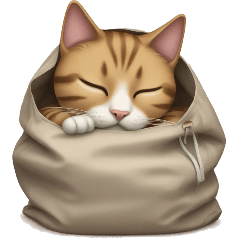 Cat sleep on bag emoji