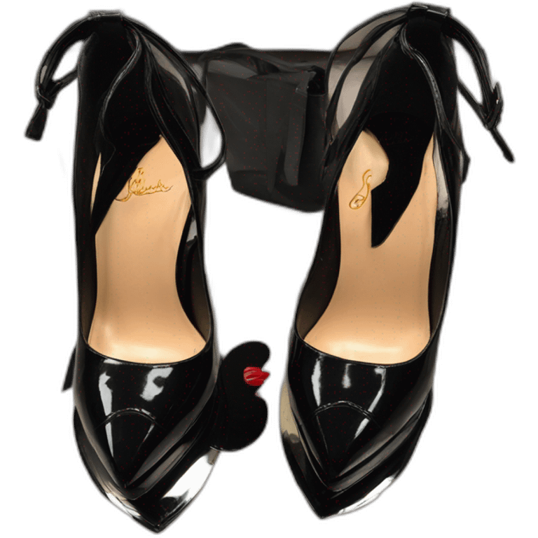 Platform wedges black louboutin emoji