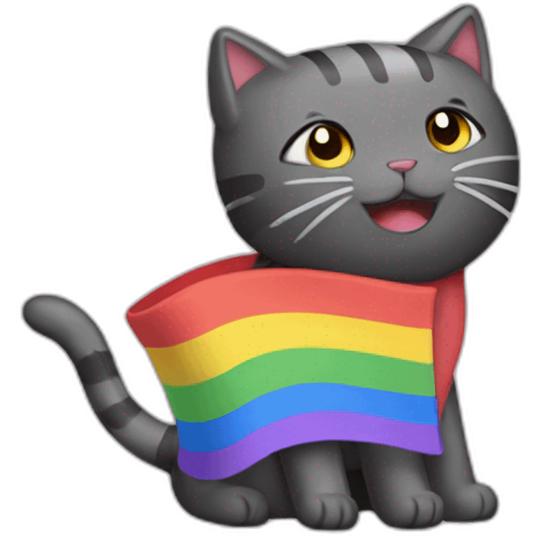 Nyan cat with hétéro flag emoji