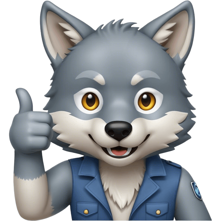 Wolf giving thumbs up emoji