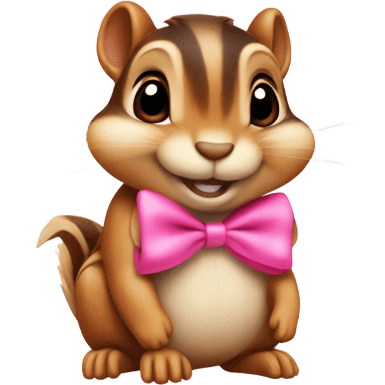 Chipmunk with pink bow emoji