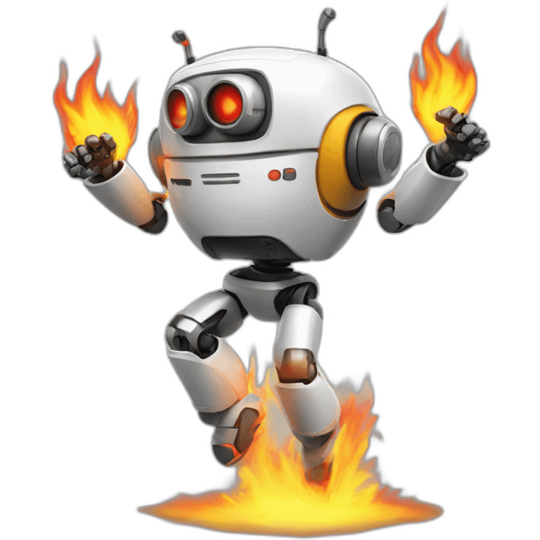 Dancing firefigther robot emoji