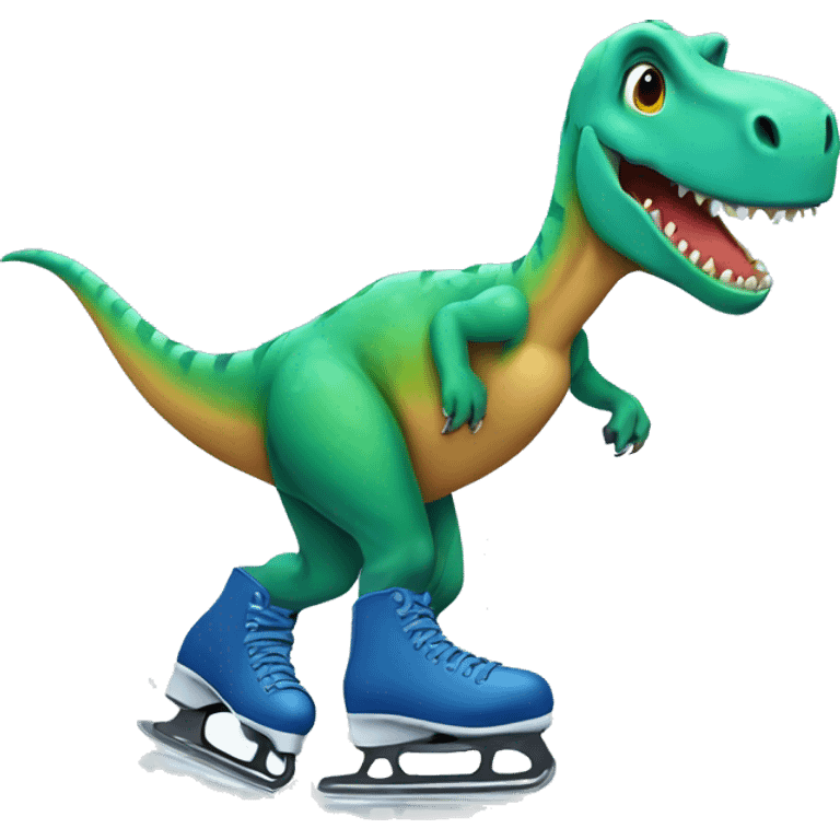 Dinosaur ice skating  emoji