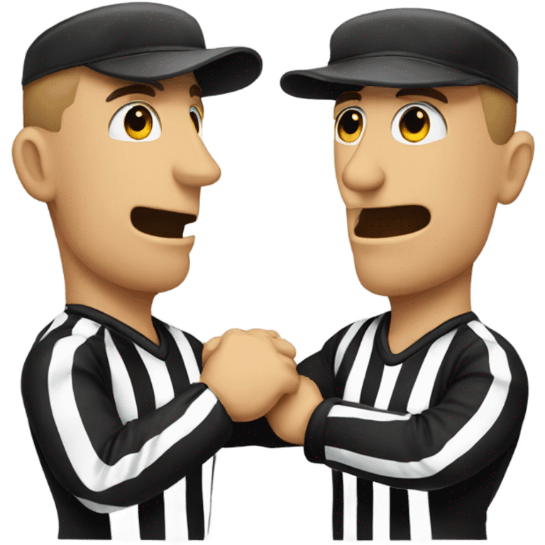 2 refs kissing emoji