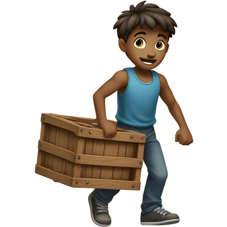 boy carrying crate emoji