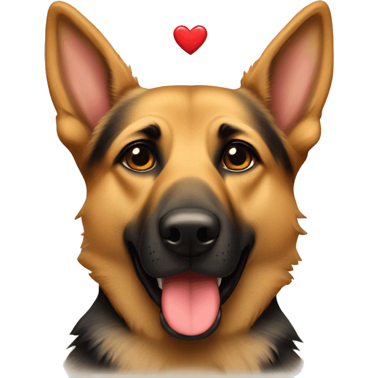 German shepard with heart shape on forehead emoji