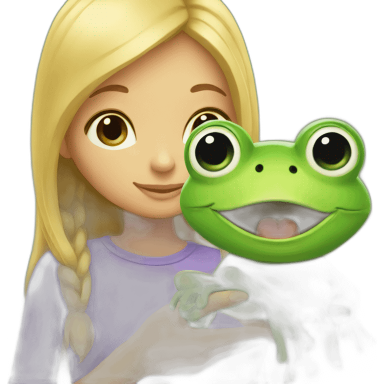 girl with frog emoji