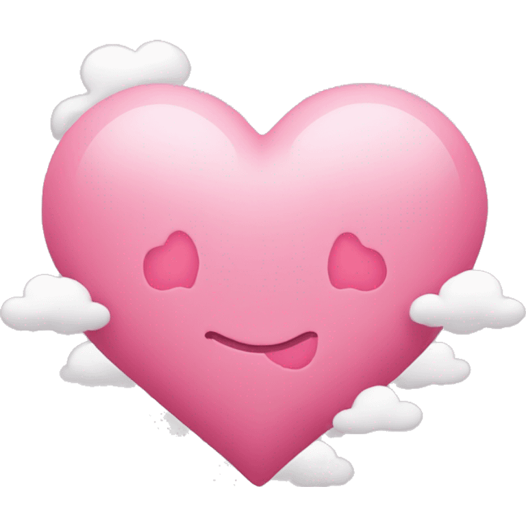 pink heart with 3 small clouds surrounding it emoji