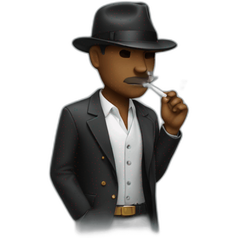 a gangster smoking cigaret emoji