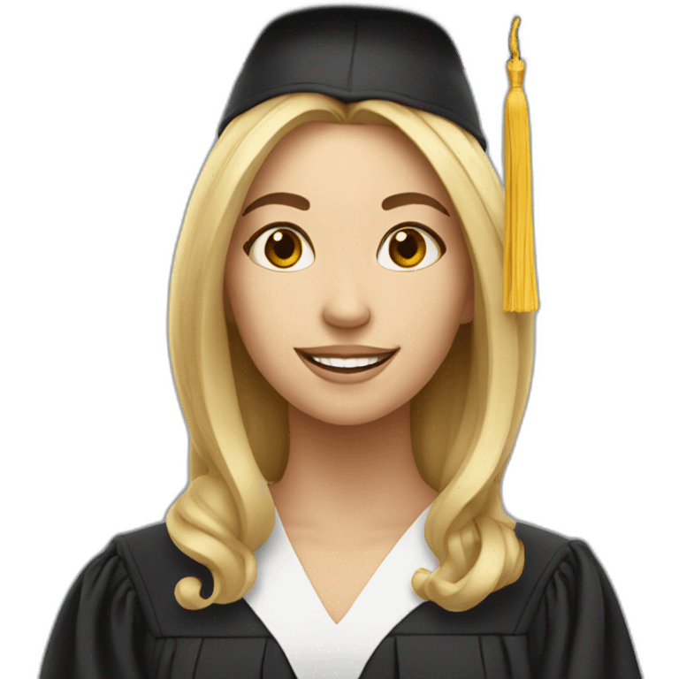 white woman with a diploma emoji