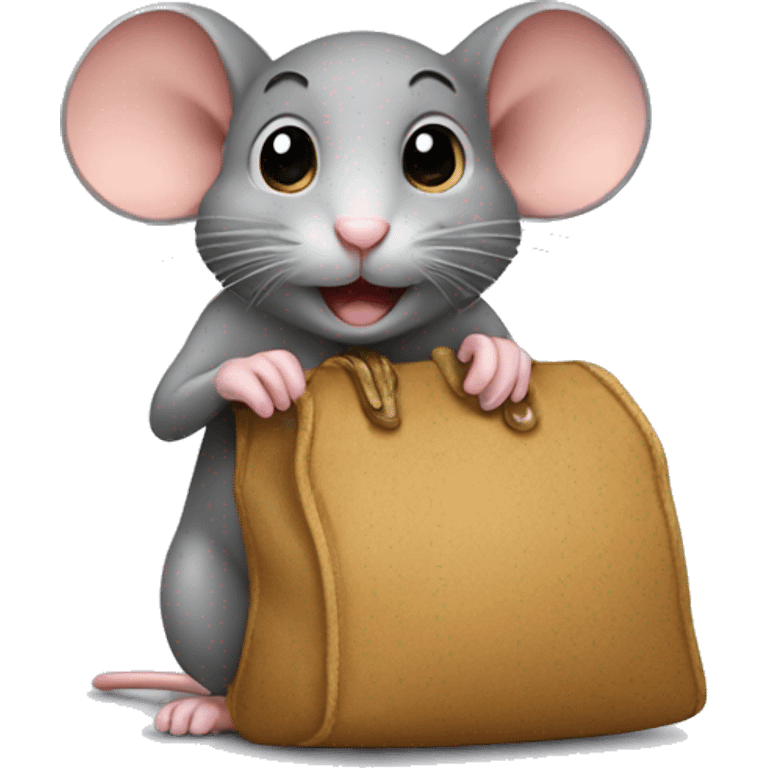 Mouse with a bag emoji