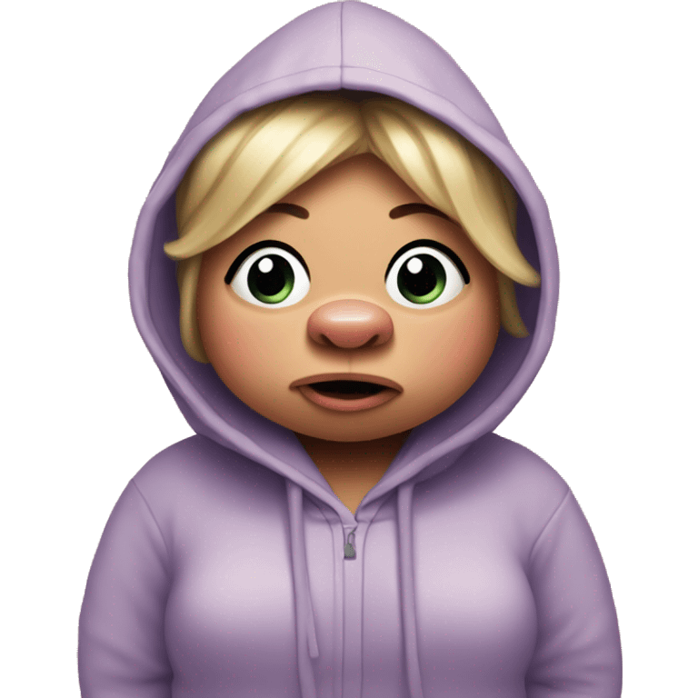 miss piggy crying in a oversized hoodie with a no wifi logo on it  emoji