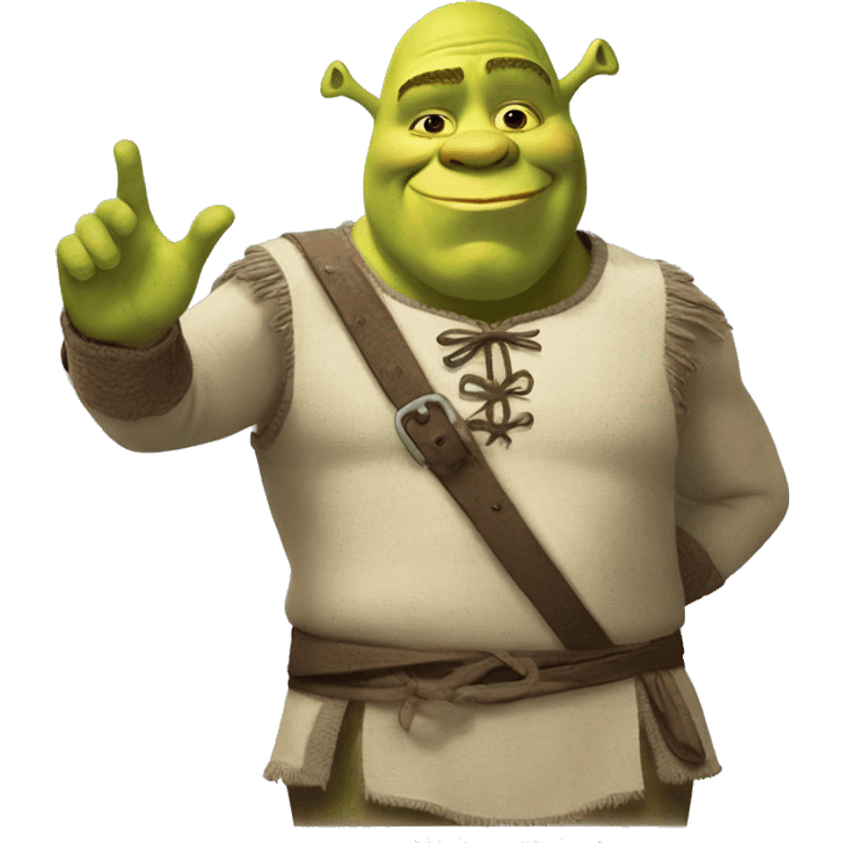 shrek hand on his heart rise his hand emoji