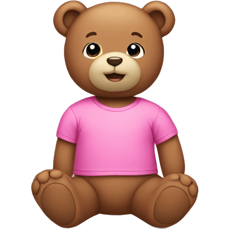 Teddy wearing a pink T-shirt emoji