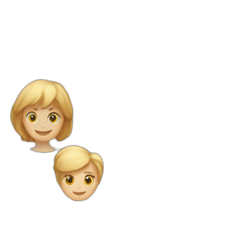 Redhaired middleaged woman with Bangs and Long Hair Holding hands with middleaged blond CEO woman with short hair emoji