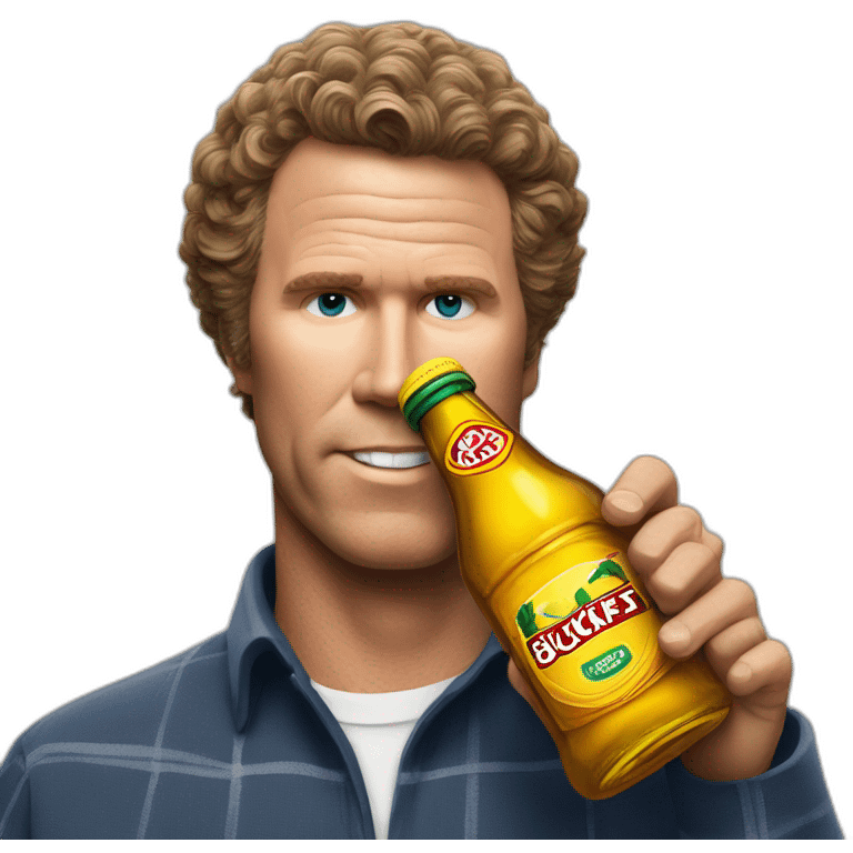 Will Ferrell with a bottle of buckfast emoji