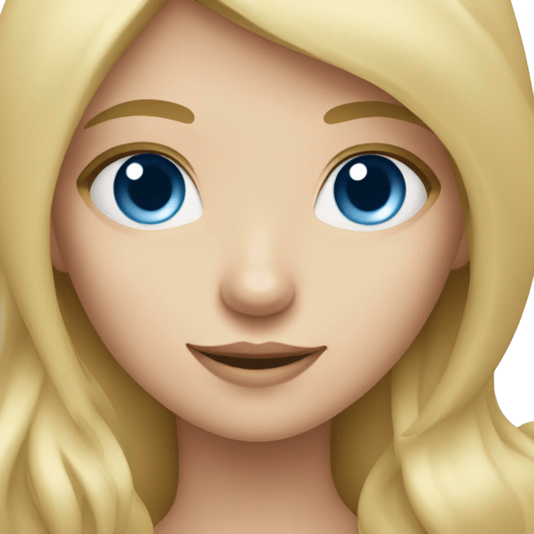 Blonde girl with blue eyes holding spitz emoji