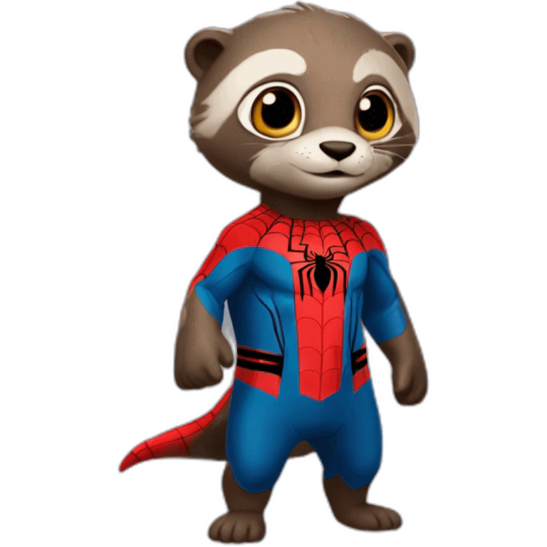 mignonne loutre déguisé en spider man emoji