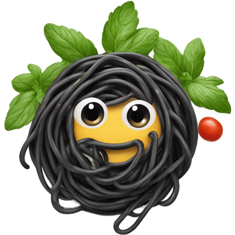 Black spaghetti  emoji