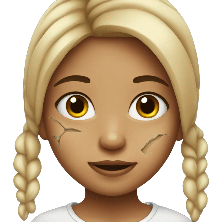 Girl with cracked skin emoji