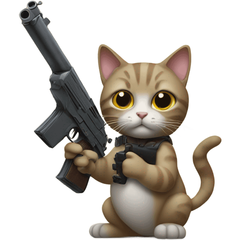 Cat with a gun emoji