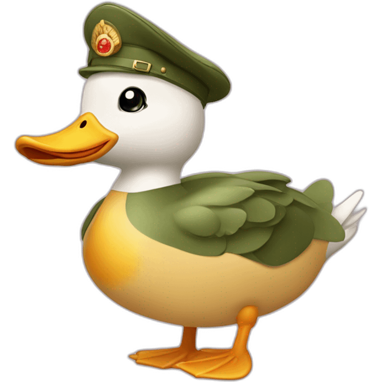 Un canard militaire kawaii avec un corne de licorne emoji