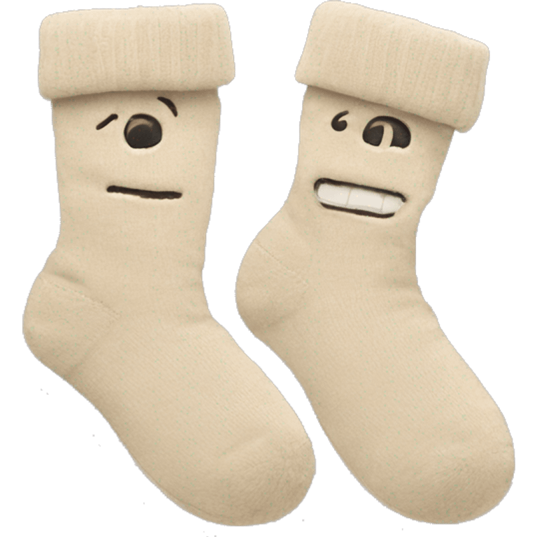 Two beige home socks emoji