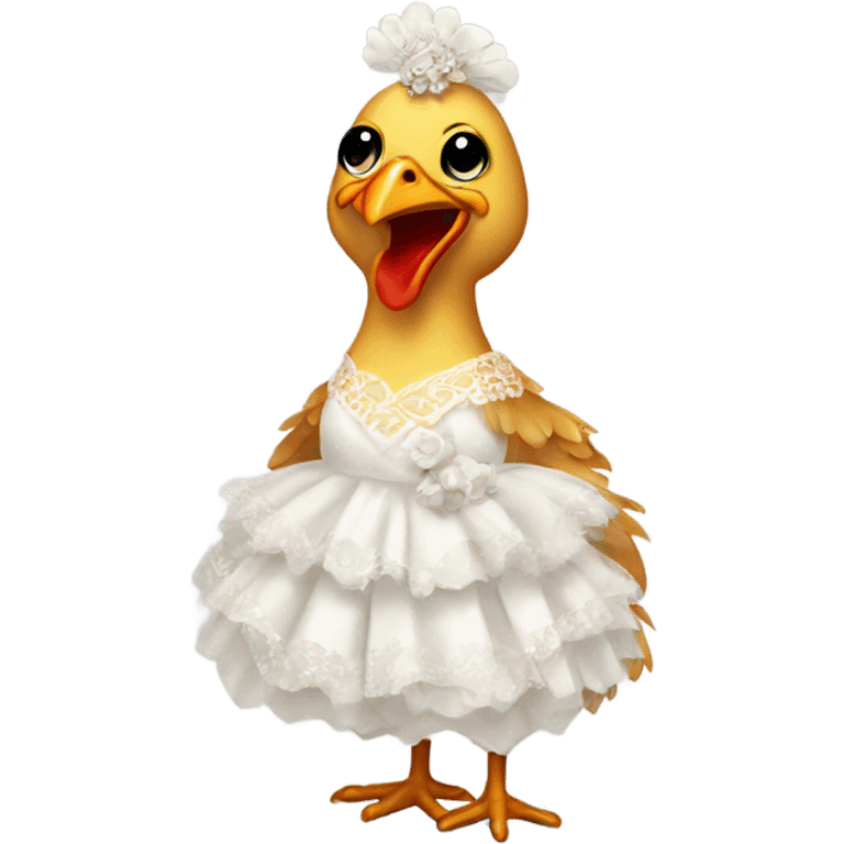 Chicken in a wedding dress emoji