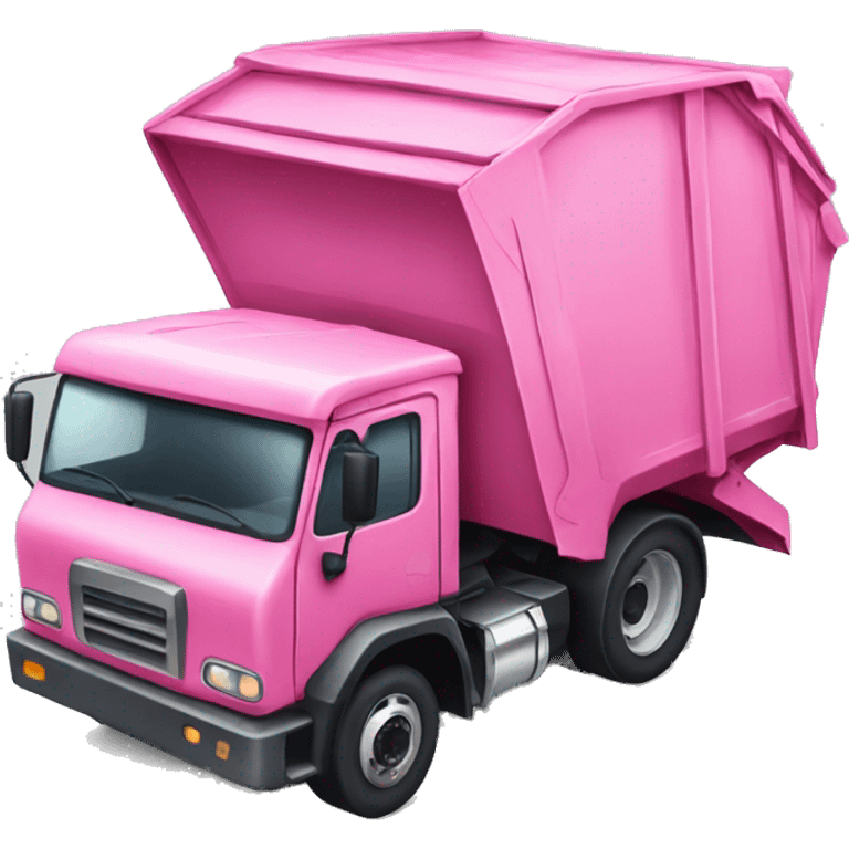 Pink rubbish truck emoji