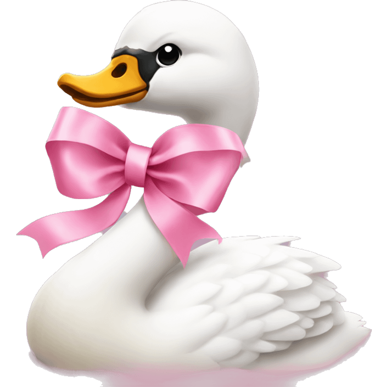 Swan with pink ribbon emoji