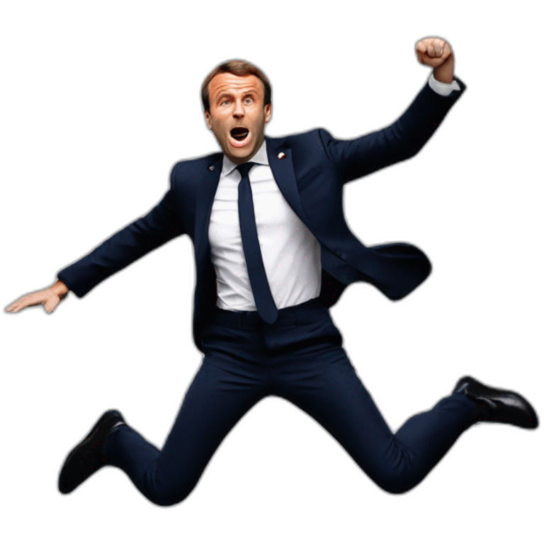 Emmanuel macron jumping desperate emoji