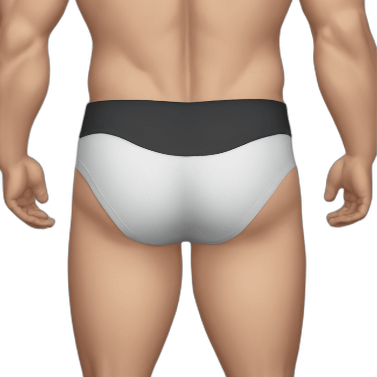 Caucasian Muscularmale large round butt realistic emoji