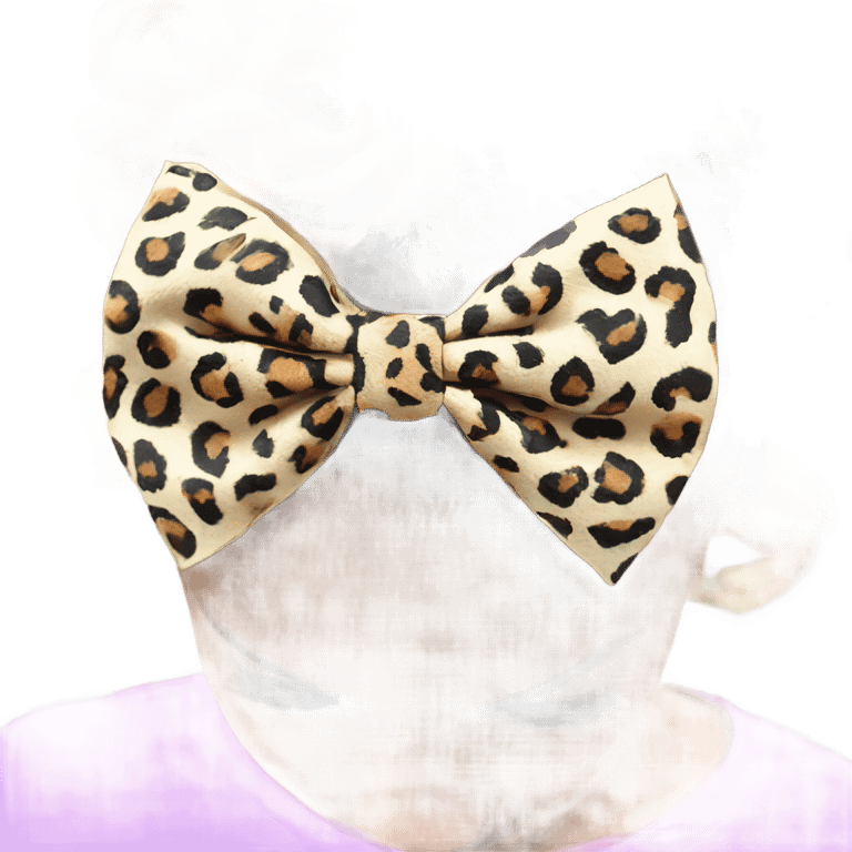 Cheetah print hair bow in girls hair emoji