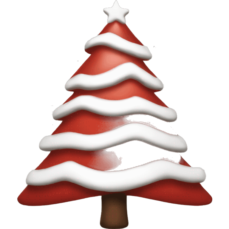 Red and white Christmas tree  emoji