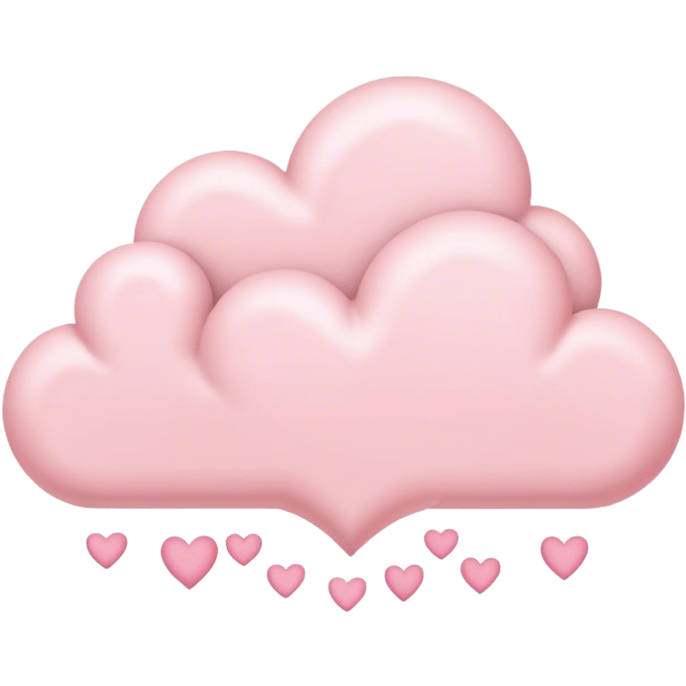 Cloud around pastel pink hearts emoji