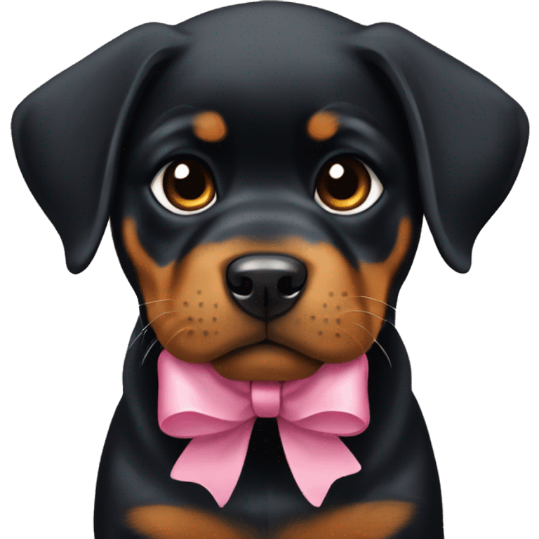 Rottweiler puppy with bow emoji