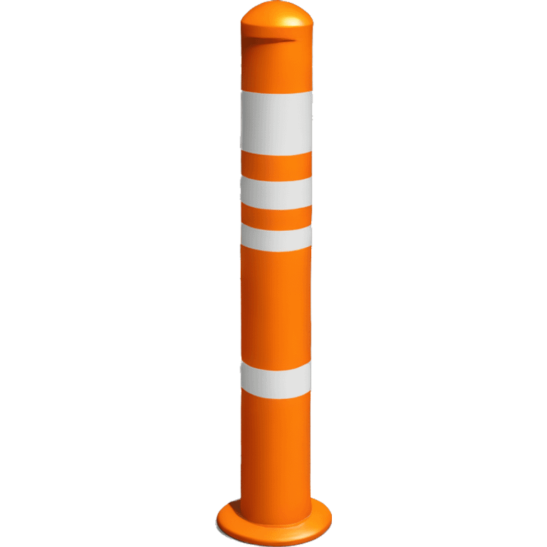 plain orange with 1  white  stripe road bollard  emoji