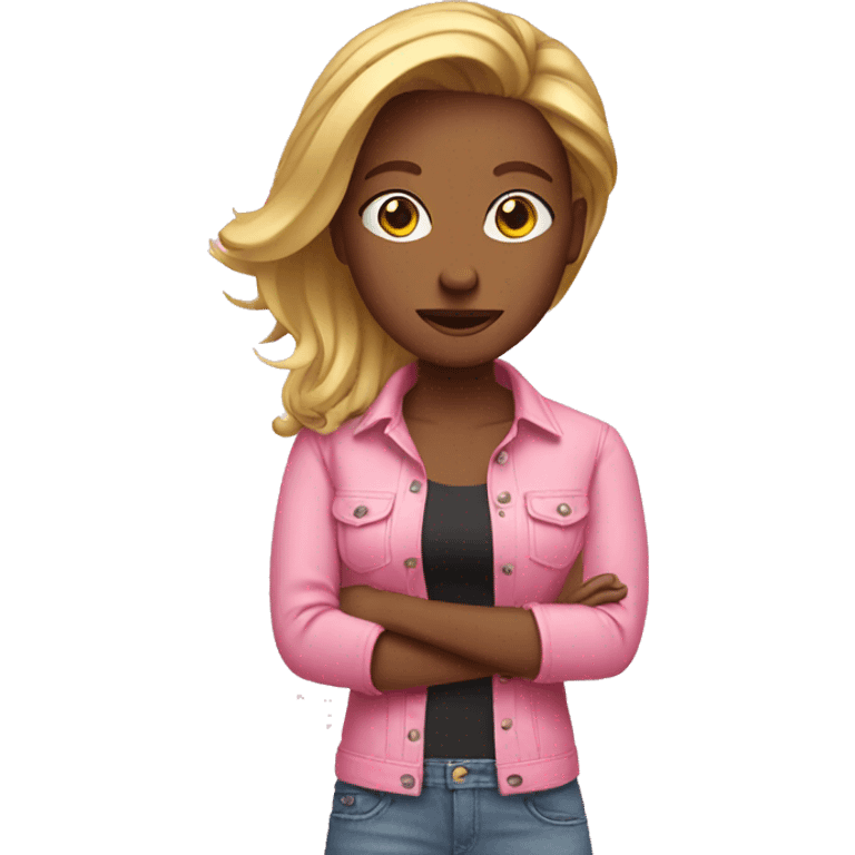 women wearing pink jeans shirt emoji