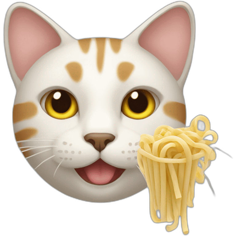 cat with noodle emoji